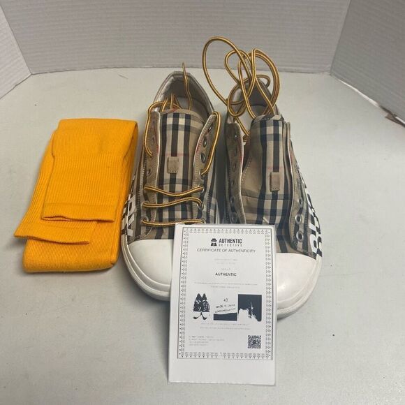 BURBERRY Unisex Vintage Check Canvas Design Shoes Size EU 43 M 10-10.5 W 11-11.5 - Picture 3 of 12